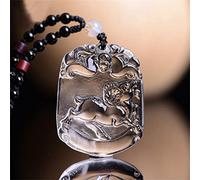 JZWCHQ Feng shui richesse blanche Collier pendentif en cristal authentique Zodiaque guérison chakra cristal reiki amulette chanceuse riche au large du collier inspirant cadeau pour femmes hommes,