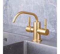 JZWCHQ Filtre de cuisine Filtre d'eau en acier inoxydable pivotant des robinets de purificateur à double eau brossé Gold-A (E)