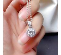 JZWCHQ Fleur 2ct Moisanite Diamond Pendant Real 925 Collier de pendentifs de mariage pour femmes