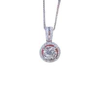 JZWCHQ Fleur 2ct Moisanite Diamond Pendant Real 925 Collier de pendentifs de mariage pour femmes