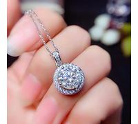 JZWCHQ Fleur 2ct Moisanite Diamond Pendant Real 925 Collier de pendentifs de mariage pour femmes