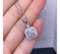 JZWCHQ Fleur 2ct Moisanite Diamond Pendant Real 925 Collier de pendentifs de mariage pour femmes