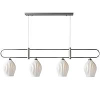 JZWCHQ French Light Luxury Ceramic Long Row Chaner LED E14 Dimmable Electroplated Metal Pendant Light Living Room Bar Bar Bar Art Plafon