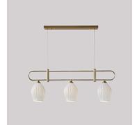 JZWCHQ French Luxury Luxury Ceramic Long Row Chaner LED E14 Dimmable Electroplated Metal Pendant Light Living Room Bar Bar Bar Art Plafon