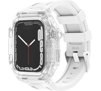 JZWCHQ Hard PC Transparent Watch Case Rubber Watch Band Mod Kit , pour 40 mm 41mm 44 mm 45 mm , Fluoroelastomer Remplacement des accessoires de sangle , pour Iwatch 8 7 6 5 4 3 SE