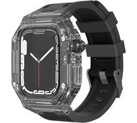 JZWCHQ Hard PC Transparent Watch Case Rubber Watch Band Mod Kit , pour 40 mm 41mm 44 mm 45 mm , Fluoroelastomer Remplacement des accessoires de sangle , pour Iwatch 8 7 6 5 4 3 SE