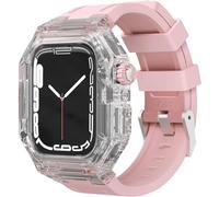 JZWCHQ Hard PC Transparent Watch Case Rubber Watch Band Mod Kit , pour 40 mm 41mm 44 mm 45 mm , Fluoroelastomer Remplacement des accessoires de sangle , pour Iwatch 8 7 6 5 4 3 SE