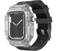 JZWCHQ Hard PC Transparent Watch Case Rubber Watch Band Mod Kit , pour 40 mm 41mm 44 mm 45 mm , Fluoroelastomer Remplacement des accessoires de sangle , pour Iwatch 8 7 6 5 4 3 SE