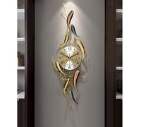 JZWCHQ Horloge Murale Art Moderne Clock Mall Fish Corloge Murale décorative - Grand métal Conception d'art silencieuse Non cachée pour Cuisine, Salon, Chambre à Coucher, Salle de Bain, décoration de
