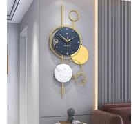 JZWCHQ Horloge Murale Art Moderne Grande Horloge Murale décor d'art en métal, Horloge Murale silencieuse créative décoration Ronde pour Le Salon Chambre à Manger du Bureau 38 * 78 cm de décoration