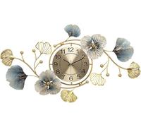 JZWCHQ Horloge Murale Horloge Murale d'art Moderne 3D Ginkgo Leaf Horloge Murale - Grande Horloge silencieuse Moderne pour décoration de Salon, œuvres d'art de la Chambre, Décoration de la Maison -