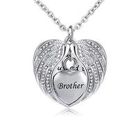 JZWCHQ J'étais Son Ange/Son Ange, Maintenant il est/Elle - Mine - 12 PCS Birthstone Cremation Urn Jewelry Heart Collier Angel Wings Pendant for Ashes Entonnle Fondel Fill Kit