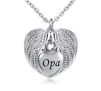 JZWCHQ J'étais Son Ange/Son Ange, Maintenant il est/Elle - Mine - 12 PCS Birthstone Cremation Urn Jewelry Heart Collier Angel Wings Pendant for Ashes Entonnle Fondel Fill Kit