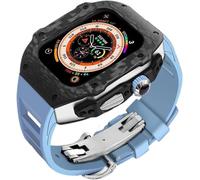 JZWCHQ Kit de mod de boîtier en fibre de carbone Kit de mod ， pour ultra 8/7/6/5/4 / SE 49 mm 45 mm 44 mm ， Men de style de style rm case sport bracelet respirant accessoires de remplacement