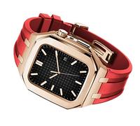 JZWCHQ Kit de modification pour le boîtier 8 7 6 SE 5 4 Bandle de caoutchouc en acier inoxydable et ensemble de boîtier 45 mm 44 mm 42 mm MOD KIT POUR IWATCH STRAP