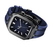 JZWCHQ Kit de modification pour le boîtier 8 7 6 SE 5 4 Bandle de caoutchouc en acier inoxydable et ensemble de boîtier 45 mm 44 mm 42 mm MOD KIT POUR IWATCH STRAP