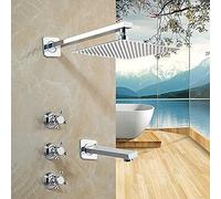 JZWCHQ Kits de douche, 10 pouces Chrome fini de douche robinets