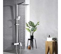 JZWCHQ Kits de douche, chrome mural robinet de douche à effet pluie rotatif, arrosoir de bain, ensemble de douche à main, pommeau de douche à main, robinet mitigeur de salle de bain