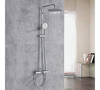 JZWCHQ Kits de douche, chrome thermostatique pivotant à 360 ° robinet de douche salle de bain ensemble de douche cascade pluie pomme de douche froide chaude mélangeur