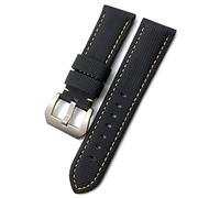 JZWCHQ La Bande de Montre de Veau en Fibre de Carbone s'adapte à 24 mm 26 mm Luminor Submersible PAM01119 01663 Brans de Montre en Nylon Lumineux/Argent Bleu Noir / 26 mm