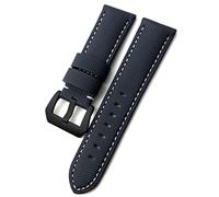 JZWCHQ La Bande de Montre de Veau en Fibre de Carbone s'adapte à 24 mm 26 mm Luminor Submersible PAM01119 01663 Brans de Montre en Nylon Lumineux/Argent Bleu Noir / 26 mm