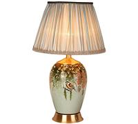 JZWCHQ Lampe de Table de Salon de Chambre à Coucher Lampe de Chevet Chaude Fleur rétro Peinte à la Main et Lampe de Table Chinoise Oiseau (Couleur: Interrupteur à Bouton-Poussoir, Taille: 61x36cm)