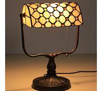 JZWCHQ Lampe de Table, Lampe Vintage, Abat-Jour en Verre coloré, Lampe de Table, Lampe de Table de Lecture, Base en Alliage de Lotus (GG)