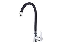 JZWCHQ Lavabo Robinet de Cuisine Salle de Bain, Chrome en Laiton Noir Cuisine Robinet Robinet Flexible en Caoutchouc Chaud mélangeur d'eau Froide Robinet Rotation de Cuisine/Bleu