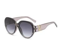 JZWCHQ Lettre V Grandes Lunettes de Soleil pour Les Femmes Hommes Grandes Verres de Soleil