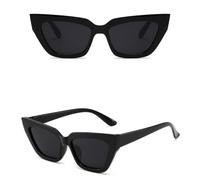 JZWCHQ Lunettes de soleil carrées vintage pour femmes rétro œil de chat petit cadre lunettes de soleil pour femme style voyage, C01, Taille unique