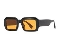 JZWCHQ Lunettes de soleil carrées vintage pour homme et femme - Lunettes de soleil de luxe rétro unisexes - Lunettes de soleil UV400, jaune, Taille unique