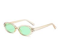 JZWCHQ Lunettes de soleil ovales à petite monture, hommes et femmes, lunettes de plage de vacances (couleur : D, taille : moyenne), E, Taille unique