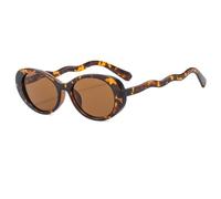 JZWCHQ Lunettes de soleil ovales rétro pour femmes et hommes UV400, léopard, Taille unique