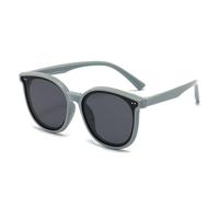 JZWCHQ Lunettes de soleil polarisées pour enfants de 3 à 12 ans, monture souple, œil de chat, protection UV400, lunettes ovales, gris, Taille unique