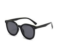 JZWCHQ Lunettes de soleil polarisées pour enfants de 3 à 12 ans, monture souple, œil de chat, protection UV400, lunettes ovales, Noir , Taille unique