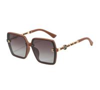 JZWCHQ Lunettes de soleil polarisées surdimensionnées pour femme avec verres dégradés Protection UV400, café, Taille unique