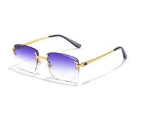 JZWCHQ Lunettes de soleil rectangulaires punk pour homme et femme avec verres dégradés en métal, C21 Violet, Taille unique