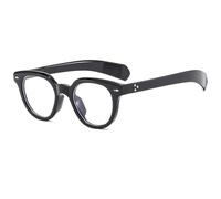 JZWCHQ Lunettes de soleil rondes rétro pour homme et femme - Monture à rivets colorés - Lunettes de soleil vintage UV400, Noir/transparent, Taille unique