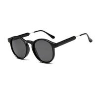 JZWCHQ Lunettes de soleil rondes tendance pour femmes et hommes, unisexe, grand cadre, lunettes de soleil rétro orange lunettes dames UV400, Noir, Taille unique