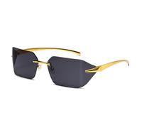 JZWCHQ Lunettes de Soleil sans Serrage Hommes Femmes Luxe sans Cadre Noires sans cadavre Les Lunettes de Mode féminine Metal uv400 Verres de Soleil Hommes