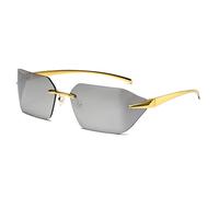 JZWCHQ Lunettes de Soleil sans Serrage Hommes Femmes Luxe sans Cadre Noires sans cadavre Les Lunettes de Mode féminine Metal uv400 Verres de Soleil Hommes