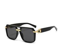 JZWCHQ Lunettes de soleil surdimensionnées pour femmes et hommes lunettes femme grand cadre nuances UV400, Noir , Taille unique