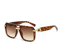 JZWCHQ Lunettes de soleil surdimensionnées pour femmes et hommes lunettes femme grand cadre nuances UV400, Thé léopard, Taille unique