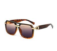 JZWCHQ Lunettes de soleil surdimensionnées pour femmes et hommes lunettes femme grand cadre nuances UV400, léopard, Taille unique