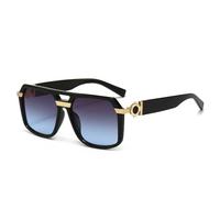 JZWCHQ Lunettes de soleil surdimensionnées pour femmes et hommes lunettes femme grand cadre nuances UV400, Noir, gris, bleu., Taille unique