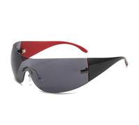JZWCHQ Lunettes de soleil tendance 2025 pour femmes et hommes, lunettes de soleil enveloppantes sans monture une pièce, lunettes de soleil tendance Hip Hop, c1, Taille unique