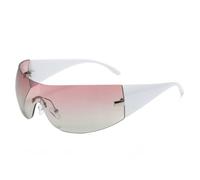 JZWCHQ Lunettes de soleil tendance 2025 pour femmes et hommes, lunettes de soleil enveloppantes sans monture une pièce, lunettes de soleil tendance Hip Hop, C5, Taille unique