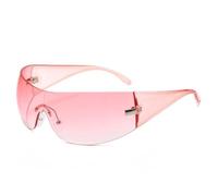 JZWCHQ Lunettes de soleil tendance 2025 pour femmes et hommes, lunettes de soleil enveloppantes sans monture une pièce, lunettes de soleil tendance Hip Hop, C4., Taille unique