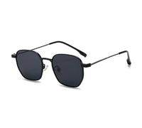 JZWCHQ Lunettes de soleil tendance pour femmes, verres transparents, monture en métal, punk, orange, lunettes de soleil UV400, Noir/gris, Taille unique