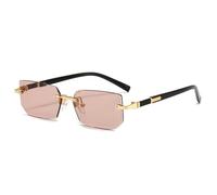JZWCHQ Lunettes de soleil tendance punk sans monture pour homme et femme 2024, champagne, Taille unique